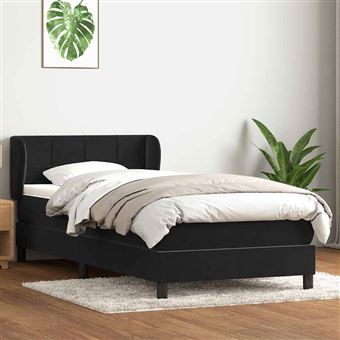 Cama com molas/colchão vidaXL |  80x220 cm | veludo preto - 1
