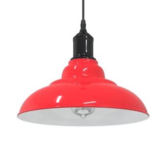Candeeiro suspenso regulável altura vidaXL | E27 | vermelho vivo | Ø31cm - 1