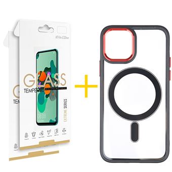 Pack 2 x Película de Vidro Temperado 2.5D + Capa skyhe  Apple iPhone 14 Compatível com Magsafe Magnetic - Camel - 1