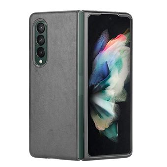 Capa e TPU + PU Textura ultra lichia, Preto à Prova de Choque para Samsung Galaxy Z Fold3 5G - 1
