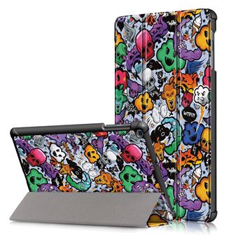 Capa PU padrão impresso tri-fold com suporte monstro do crânio para Samsung Galaxy Tab A 10.1 (2019) T515/T510 - 1