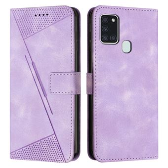 Capa FOXDOCK para Samsung Galaxy A21S | Pele | Flip | 3 Compartimentos para Cartões | Roxo - 1