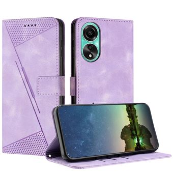 Capa FOXDOCK para OPPO A78 4G | Pele | Flip | 3 Compartimentos para Cartões | Roxo - 1