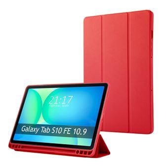 Capa Tumundosmartphone Smart Flip para Samsung Galaxy Tab S10 FE - Vermelha - 1