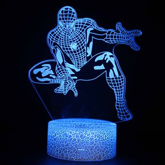 Lâmpada 3D HSMY | Infantil | Multicolorido com Controlo Remoto | Spiderman | 1460 - 1