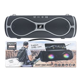 Coluna Bluetooth Wireless Portátil com Luz LED SKYBLUE SB1206 | sem Fio | Antena - Preto - 1