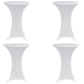 Capa Elástica para Mesa de Pé vidaXL elástica Ø70 cm 4 Peças branco - 1