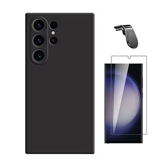 Kit Vidro Temperado Cleargorilasglass + Capa Proteção Silicone + Suporte Magnético L Gift4Me para Samsung Galaxy S25 Ultra | Preto - 1