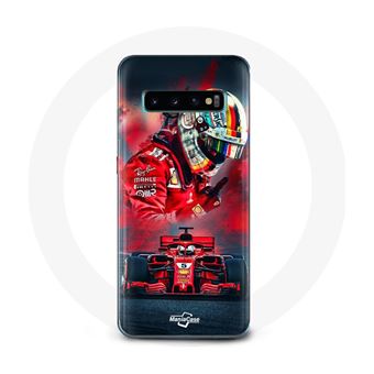 Capa Maniacase para Samsung Galaxy S10 Plus Fórmula 1 Sebastian Vettel Piloto  F1 Vermelho - 1