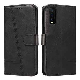 Capa FOXDOCK para VIVO Y20/Y20S/Y20A | Fecho Magnético | Compartimentos para Cartões e Suporte | Pele PU | À Prova de Choque | Preto - 1