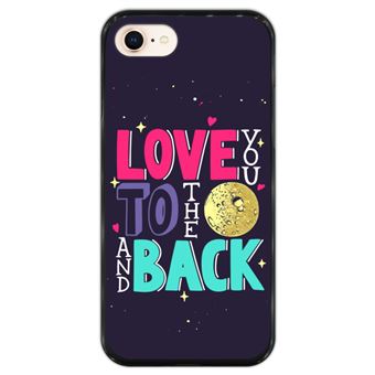 Capa Hapdey para iPhone 7 - 8 Design Love You to the Moon and Back em Silicone Flexível e TPU Preto
