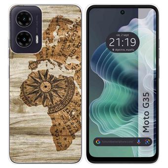 Capa TUMUNDOSMARTPHONE de Silicone para Motorola Moto G35 5G Design de Madeira 07 Desenhos - 1
