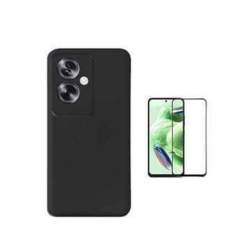Kit Película de Vidro Temperado 5D Full Cover + Capa Silicone Líquido Phonecare para Oppo A79 5G - Preto - 1