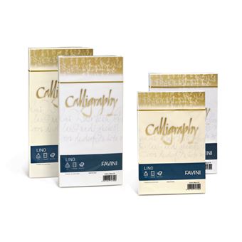 Papel para impressão favini calligraphy linen a4 (210x297 mm) 50 folhas marfim - 1