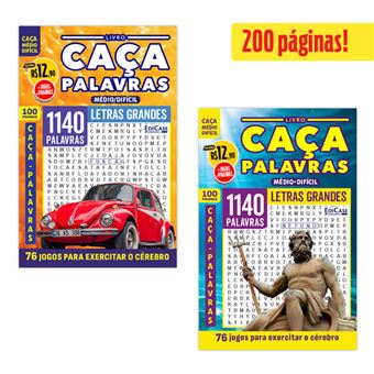 Kit 2 Livros Caça-Palavras Ed.01 - Médio/Difícil - 105 E 106 - 1