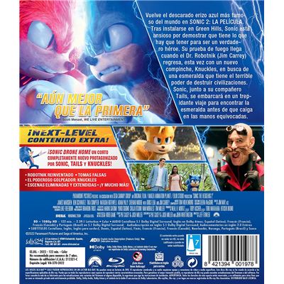 Blu Ray Sonic The Hedgehog 1 + 2 - Sonic 1 + 2 La Película