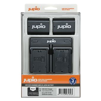 Kit JUPIO 2X Baterias NP-FZ100  2040Mah + Carregador Dual USB - 1
