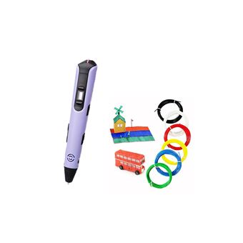 Caneta 3D Inteligente Arzopa | Display LED | Carregamento USB | PLA e ABS e Filamento PLA Compatíveis | 5m x 10 Cores | Roxo - 1