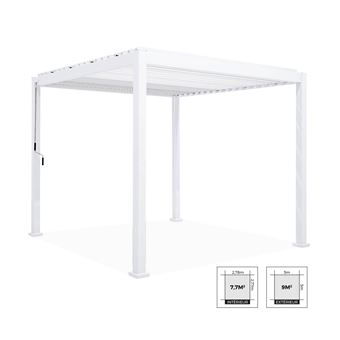 Pérgola Bioclimática sweeek | 3x3m | alumínio com lâminas ajustáveis | Branco - 1