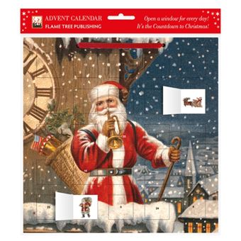 Snowy Santa With Stickers December 20162017 Advent Winter Holiday Christmas Planner Calendar 12Inch X 12Inch Flame Tree Publishing - 1