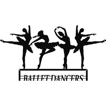 Decoração de Parede Homemania Bailarinas | Citações - de Metal, 50 x 0,16 x 33 cm | Preto - 1