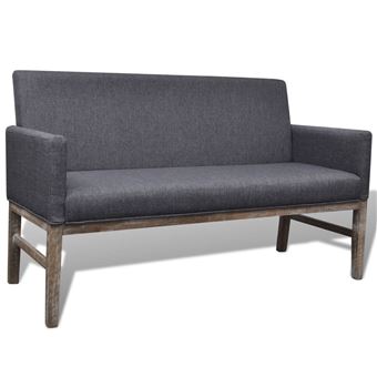 Banco Elegante com Almofada Vidaxl Tecido Cinzento Escuro 140x85 cm - 1