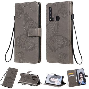 Capa Magunivers PU Borboleta Cinza para Huawei P20 Lite 2019/Nova 5I