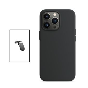 Kit Phonecare Suporte Magnético L Safe Driving Carro + Capa Silicone Líquido para Apple iPhone 14 Pro Max - Preto - 1