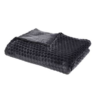 Manta para sofá HOGARMYCTEX com estampa de bolinhas | 150x200cm | Preto - 1