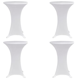 Capa Elástica para Mesa de Pé vidaXL elástica Ø60 cm 4 Peças branco - 1