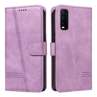 Capa FOXDOCK para VIVO Y20/Y20S/Y20A | Fecho Magnético | Compartimentos para Cartões e Suporte | Pele PU | À Prova de Choque | Roxo - 1