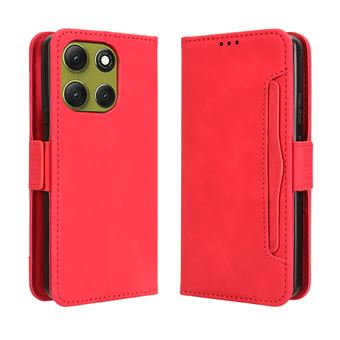 Capa FOXDOCK Protetora para Motorola MOTO G86 5G | Suporte e Flip de couro PU | À Prova de Choque | Vermelho - 1