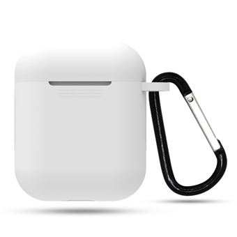 Capa protetora com mosquetão WISETONY para Apple AirPods 1 / 2 Branco - 1