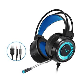 Auscultadores Gaming Goeik com Luzes LED | Sistema Surround 7.1 | Microfone Ajustável | Controlo de Volume | 1 USB e 2 Jacks 3.5mm - Preto - 1