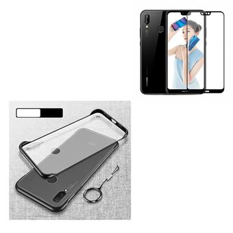 Kit Película de Vidro 5D Full Cover e Capa Naked Bumper Phonecare para Huawei P20 Lite - Preto / Transparente - 1