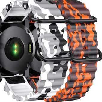 Pack 2x Bracelete Antiimpacto Ocean Waves para Garmin Fenix 8 Pro Branco Militar e Laranja Militar - 1