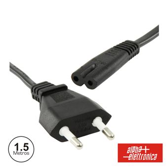 Cabo Alimentação Ac Alpha-Elettronica Plano / Tipo 8 Iec C7 1.5M - 1