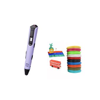 Caneta 3D Inteligente Arzopa | Display LED | Carregamento USB | PLA e ABS e Filamento PLA Compatíveis | 5m x 20 Cores | Roxo - 1