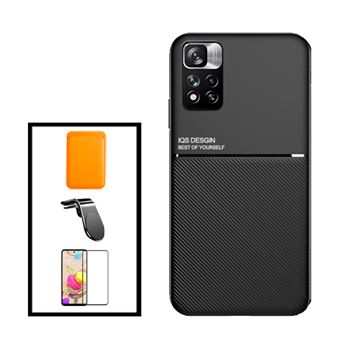 Kit G4M Capa Traseira Magnética Anti Choque + Carteira Magnetica Preto + Película de Vidro Temperado GorilasGlass + Suporte de Carro Magnético L para Xiaomi 11i - Preto - 1