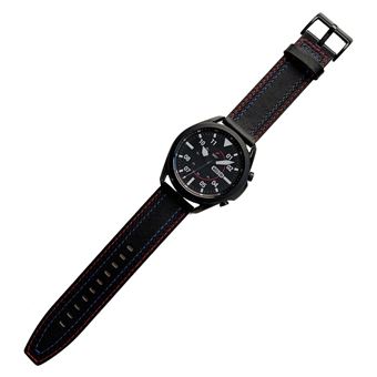 Bracelete de couro genuíno 22mm, decoração de costura, preto Magunivers para Samsung Galaxy Watch3 45mm/Suunto 9 Peak - 1