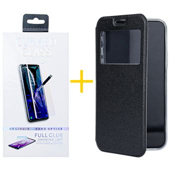 Pack 1 x Película de Vidro Temperado Anti-Estático + Capa skyhe  Apple iPhone 14 Gandy Flip Cover - Preto - 1