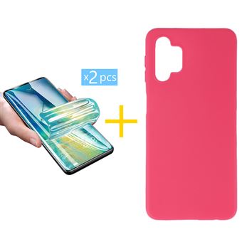 Pack 2 x Película de Hidrogel + Capa skyhe Samsung Galaxy A23 5G Silicone Liso - Rosa - 1