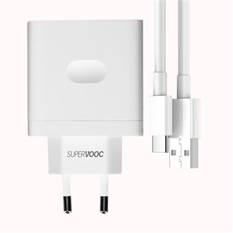 Carregador Oppo SuperVOOC VCA7GAEH | 65W | USB para USB-C | Branco - 1