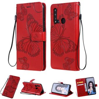 Capa Magunivers PU Borboleta Vermelho para Huawei P20 Lite 2019/Nova 5I