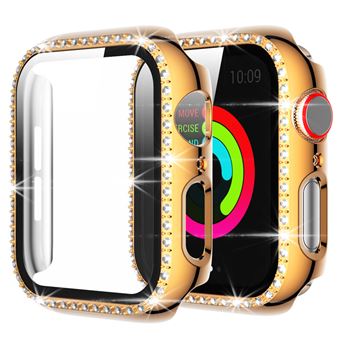 Capa HSMY Rígida Brilhante com Protetor de Ecrã para Apple Watch Series 6 / SE | 40 mm - Dourado Rosa - 1