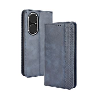 Capa FOXDOCK para Huawei P50 Pro | Fecho Magnético | Estampado Vintage | Pele PU | Compartimentos para Cartões | Azul - 1