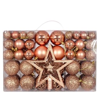 101 bolas de Natal V-REEL QT09 | rosa inquebráveis | Ouro rosa - 1