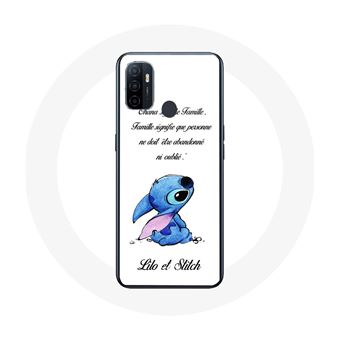 Capa Maniacase para Oppo A53 Lilo E Stitch Citação Ohana Branco - 1
