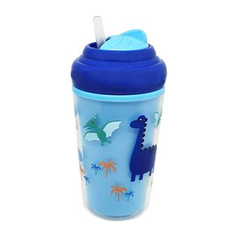 Copo Térmico com Palhinha de Silicone Multikids Baby | +24 Meses | 210 ml - Azul - 1