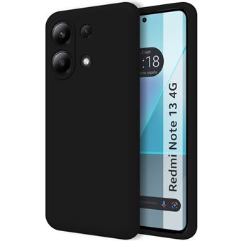 Capa Tumundosmartphone de silicone líquido ultramacio para Xiaomi Redmi Note 13 4G preta - 1